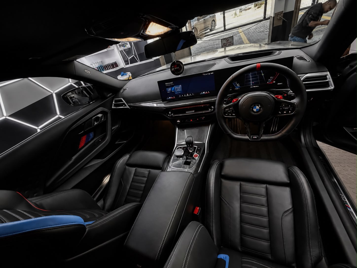 Freshly detailed BMW M2 interior at Shift and Co Customs